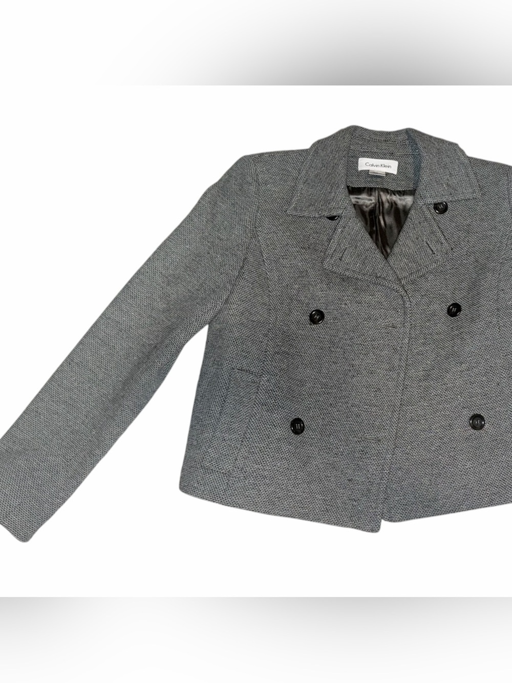 Calvin Klein Green Double-Breasted Wool Blend Blazer